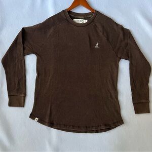 Kangol Chocolate Long Sleeve Waffle Knit Shirt - New with Tags
